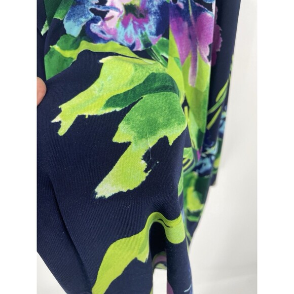 Lauren Ralph Lauren A-Line Shift Fit & Flare Dress Blue Floral Dark Romance - Picture 7 of 7